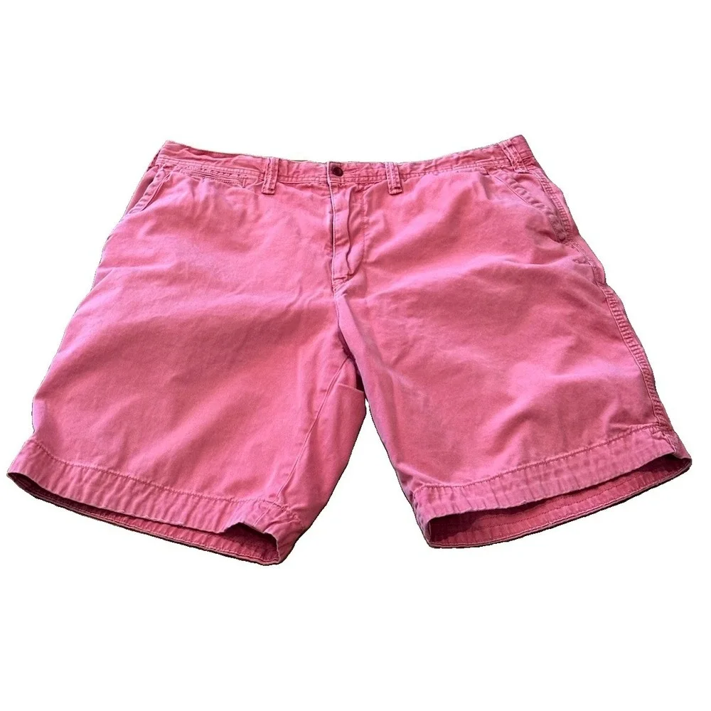 Polo Ralph Lauren Mens 38 Salmon Pink Red Classic Fit Chino Shorts Drawstring